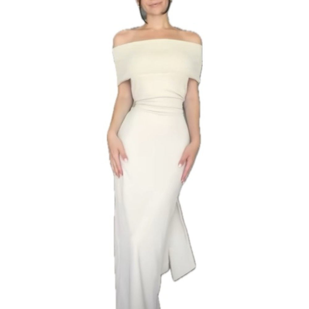 Zara NWT Beige Strapless Off Shoulder Midi Dress